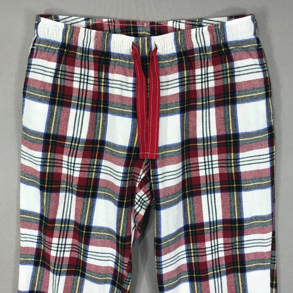 Old Navy Pants Womens Medium White Plaid Flannel Drawstring Lounge Pajama Pocket - Picture 2 of 12